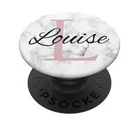 Louise Rose monogramme rose lettre L filles PopSockets Support et Grip pour Smartphones et Tablettes