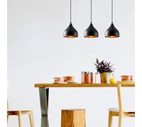 Louise suspension en métal noir 3 ampoules