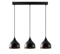 Louise - Suspension En Métal Noir 3 Ampoules Noir