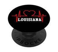 Louisiana Heartbeat USA déclare l'amour du cœur PopSockets PopGrip Adhésif