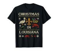 Louisiana Mardi Gras Chemise Moche en Tricot Masque d'écrevisses T-Shirt