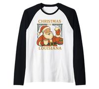 Louisiana Santa Beignet Chemise de Vacances Chariot à café Mignon Manche Raglan