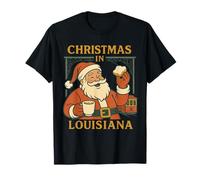 Louisiana Santa Beignet Chemise de Vacances Chariot à café Mignon T-Shirt