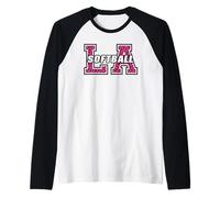 Louisiana Softball Vintage Rose Animal Style LA State Art Manche Raglan
