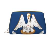 Louisiana State Flag Trousse de maquillage en cuir avec fermeture éclair pour divers articles, blanc, Taille unique