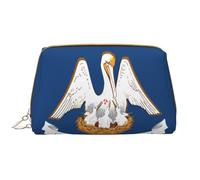 Louisiana State Flag Trousse de toilette en cuir avec fermeture éclair, blanc, Taille unique