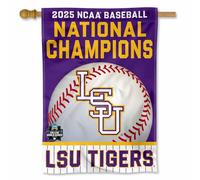 Louisiana State LSU Tigers College Baseball National Champions 2025 Drapeau vertical