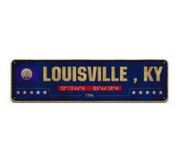 Louisville KY Plaque de rue vintage rustique rétro en métal 10,2 x 40,6 cm
