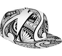 LOUJIN Casquette de baseball imprimée crochet maori ethnique tatouage symbolique poisson cool homme chapeau noir, couleur photo, taille unique