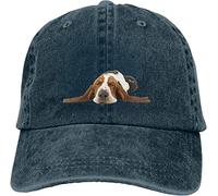 LOUJIN Casquette de baseball vintage Basset Hound Dog Sleep Denim Chapeaux Trucker Casquette Dad, couleur photo, taille unique