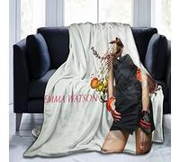 LOUJIN Couverture Emma Watson douce et confortable en polaire chaude pour canapé, lit, bureau, lit, voiture, camping, plage