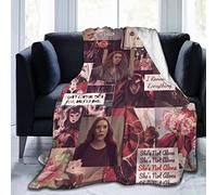 LOUJIN Elizabeth Olsen Wanda Couverture polaire douce et confortable pour canapé, lit, bureau, lit, voiture, camping, plage, jeté