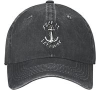 LOUJIN Fuck It Let's Drink Beer Casquette de sport rétro en jean, couleur photo, taille unique