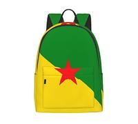 LOUJIN Grand sac à dos en toile avec drapeau de la Guyane française - Sac à dos léger et décontracté pour garçons et filles, #1263, 31cm*16cm*45cm, Cartable