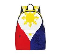 LOUJIN Grand sac à dos en toile avec drapeau des Philippins, sac à dos léger et décontracté pour garçons et filles, #1302, 31cm*16cm*45cm, Cartable