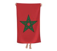 LOUJIN Grande serviette de plage avec drapeau du Maroc pour homme et femme, 130 x 80 cm