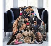 LOUJIN Jason Statham Couverture polaire douce et confortable pour canapé, bureau, lit, voiture, camping, canapé