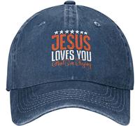 LOUJIN Jesus Hat Jesus Loves You and I'm Trying Chapeau de baseball pour homme Casquette graphique, couleur photo, taille unique