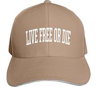 LOUJIN Live Free Or Die Casquette de baseball en forme de langue de canard Noir, couleur photo, taille unique