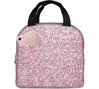LOUJIN Sac à déjeuner isotherme rose pailleté réutilisable box repas panier repas pour voyagepique-niquetravailrandonnéeécolebureau