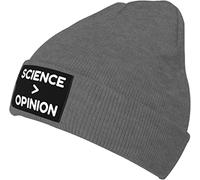 LOUJIN Science is Greater Than Opinion Bonnet tricoté pour homme et femme Bonnet tricoté chaud Noir, couleur photo, taille unique