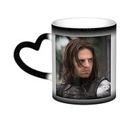 LOUJIN Sebastian Stan Tasse à café en céramique sensible à la chaleur Motif ciel étoilé Noir
