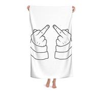 LOUJIN Serviette de bain douce avec doigt d'honneur - Très absorbante - Serviette de plage surdimensionnée - 80 x 130 cm