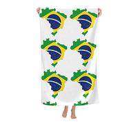 LOUJIN Serviette de plage pour adulte Motif carte du Brésil