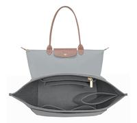LOUKAYCCI Organiseur de sac à main en feutre pour sac à main Longchamp Le Pliage L (gris clair, taille L)
