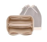 LOUKAYCCI Organiseur de sac à main pour sacs seau LV Noe BB, organiseur de sac fourre-tout avec insert à fermeture éclair (taille S, beige)