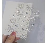 LOUKEKE 1 Feuille Autocollants décoratifs pour Le Visage : Strass, cœurs, nœuds, étoiles, Princesse.