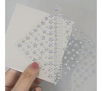 LOUKEKE 1 Feuille Autocollants décoratifs pour Le Visage : Strass, cœurs, nœuds, étoiles, Princesse.