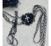 LOUKEKE 1 pièce Masque pour Les Yeux en Croix Style Punk Gothique, Accessoire de Cosplay avec Cache-œil, nœud en Dentelle et cœur.