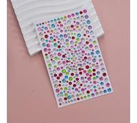 LOUKEKE 3 pièces Autocollants pour Le Visage en Strass 3D argentés et Blancs pailletés, 3/4/5/6 mm, Bijoux de Corps Ronds en Forme de Diamant