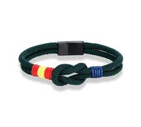 LOUKEKE Lot de 2 bracelets nautiques en acier inoxydable avec drapeau espagnol et boucle magnétique 19 cm/21 cm/23 cm