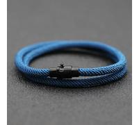 LOUKEKE Lot de 3 bracelets à double boucle magnétique pour homme, en corde rouge, bijou de survie en plein air, idéal pour les motards