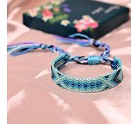 LOUKEKE Lot de 3 bracelets d'amitié bohèmes à pompon pour femmes, en corde de coton tissée, pour l'été et la plage