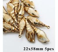 LOUKEKE Lot de 5 à 20 breloques en acrylique plaqué or, coquillages de conque, pendentifs, perles, accessoires de fabrication de bijoux, colliers et bracelets faits main