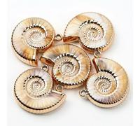 LOUKEKE Lot de 5 grands pendentifs en forme de coquillage, de conque ou d'escargot de mer, en spirale, pour la fabrication de colliers et de bijoux, 34 mm