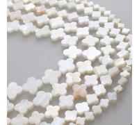 LOUKEKE Perles de Coquillage Blanches en Forme de trèfle, 6, 8, 10, 12, 14 mm, pour la Fabrication de Bracelets, Colliers et Bijoux