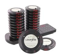 LOUKIENE Système de téléavertisseur de restaurant, 20 sous-verres sans fil, sondages de queue pour les clients pour la nourriture, les camions, l'église, la maternelle, la clinique, le café, le