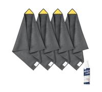 loukin Lot de 4 Chiffons de Nettoyage magnétiques pour Tableau Blanc, Maison et Bureau, réutilisables et lavables, Gris, 30,5 x 30,5 cm, nettoyant pour Tableau Blanc de 96,4 g Inclus