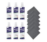 LOUKIN Lot de 6 nettoyants non toxiques pour tableau blanc, 250 ml, effaçable à sec, spray de nettoyage à faible odeur avec chiffons, élimine les marques tenaces sur les tableaux blancs, tableau noir