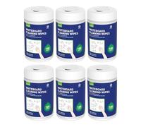 Loukin Lot de 6 paquets de 100 lingettes de nettoyage pour tableau blanc, effaçables à sec, non toxiques pour tableau blanc, 100 lingettes par boîte