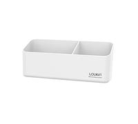 loukin Porte-marqueurs magnétique et adhésif, plateau d'accessoires effaçables à sec, organisateur de rangement magnétique pour tableau blanc, verre ou réfrigérateurs (blanc)