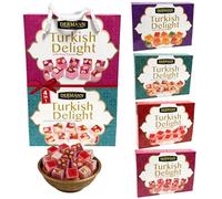 Loukoum assortiment 4 en 1 - Loukoum de Qualité Supérieure - Saveur Turque 400 g, Doux et Aromatique, Sans Huile de Palme et Sans Sirop de Glucose, Dessert Traditionnel Turc, Saveur Pistache