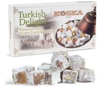 Loukoums à la Pistache extra 500g I Délice turc au goût de Pistache de Koska | Format cadeau 500 gr | Confiserie traditionnelle de luxe | Vegan | Halal | Casher | bonbons mous Lokum | Sans Gluten