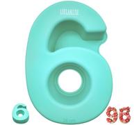 LOULANLUXE Moule Gateau Chiffres 6 Silicone Moule Number Cake Enfant, Moule Cake Chiffres geant épaissi pour Anniversaire, Enfant, Famille, Ami, Anniversaire de Mariage (26 cm,Vert)