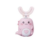LoulouSmile DinoBrush - Brosse à dents 360° pour enfants,Fabriqué en silicone, rechargeable et étanche, il est idéal pour un usage quotidien à la maison et pour voyager