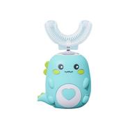 LoulouSmile DinoBrush - Brosse à dents 360° pour enfants,Fabriqué en silicone, rechargeable et étanche, il est idéal pour un usage quotidien à la maison et pour voyager